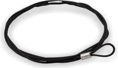Produktbild von Drahtseil Ø 1,5 mm 7x7 mit Schlaufe, Stahl schwarz verzinkt | Länge 1500 mm