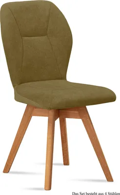 Produktbild von Esszimmerstuhl drehbar (4er-Set) Draga 51x92x60 Eiche geölt/Olivgrün