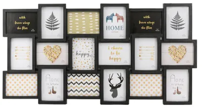 Productafbeelding van XL Fotolijst collage 18 Foto's van 13 x 18 & 18 x 13 Cm - Fotolijsten Collage voor foto formaat 9x 13x18 Cm & 9x 18x13 Cm - Fotogalerij fotocollage -