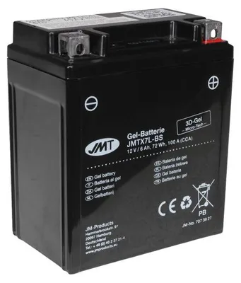 Immagine prodotto di Batteria JMT Gel YTX7L-BS 12 V 6 Ah 100 A 114 x 70 x 130 mm esente da manutenzione