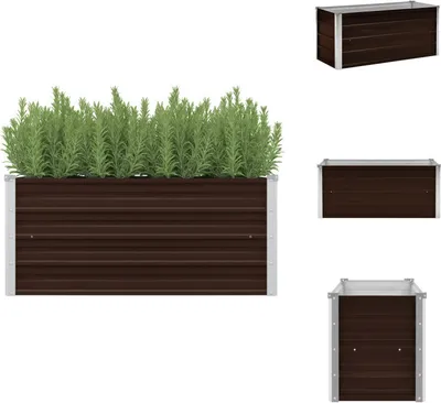 Obrázek produktu pro vidaXL Vyvýšený zahradní záhon hnědý 100 x 40 x 45 cm Pozinkovaná ocel - Květináče a květináče