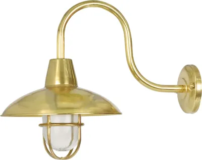 Produktbild von Außenwandlampe Messing Glas E27 IP64 37 cm hoch in Maritim Außenlampe Wand