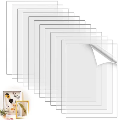 Imagen del producto de Juego de 10 láminas de acrílico transparente, de 20x15 cm