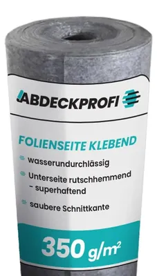 Produktbild von Abdeckvlies Folienseite klebend – 350 g/m² -1m x 25m (25m²) , Renovierungsvlies, Malervlies, Abdeckvlies selbsthaftend, Treppenvlies