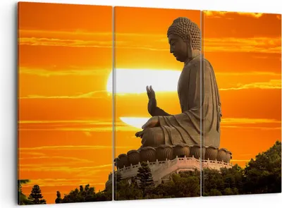 Produktbild von Bild auf Leinwand - Leinwandbild - tempel buddha - 105x70cm - Wand Bild - Wanddeko - Wandbilder - Leinwanddruck - Bilder - Kunstdruck - Wanddekoration - Leinwand bilder - Wandkunst - CE105x70-3532
