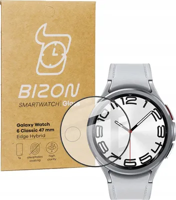 Produktbild von Bizon Gehärtetes Glas Hartglas Schützglas für Galaxy Watch 6 Classic 47 mm Schwarz