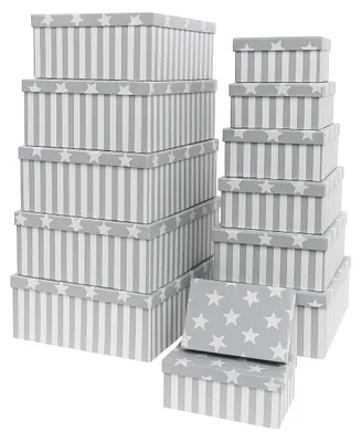 Produktbild von 10-teiliges Set Geschenkaufbewahrungsboxen aus stabiler Pappe mit Deckel