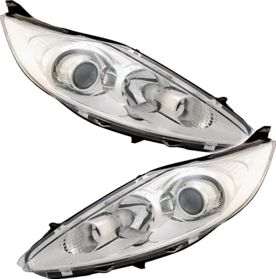 Produktbild von TYC Scheinwerfer Set für Ford Fiesta MK7 10/2008-12/2012 Chrom H1 H7 Halogen LWR