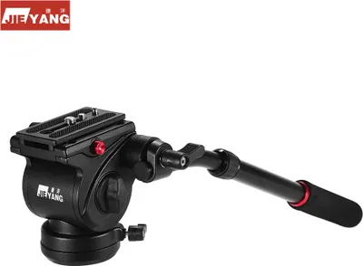 Produktbild von JIEYANG JY0506H Professiona Aluminiumlegierung Fluid Videokopf Hydraulischer Daempfungsstativkopf mit Griff fuer Stativ Einbeinstativ Schieberegler fuer DSLR ILDC Kamera Stabile Fotografie Videofilm