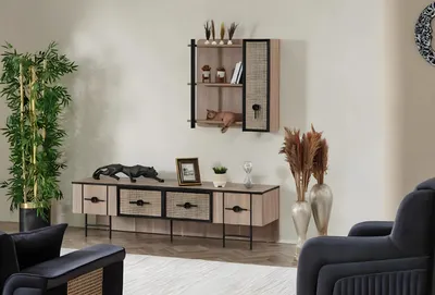 Immagine prodotto di Porta TV da soggiorno mobile in legno pensile moderno pensile