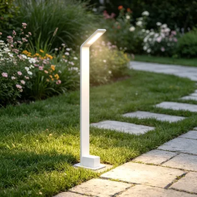 Produktbild von Mai & Mai Pollerleuchte Außen IP65 Wegeleuchten für Garten, 3000K Aussenleuchte, 128x98x808mm Außenlampe Standleuchte Sandweiß 6W Pfadfinder
