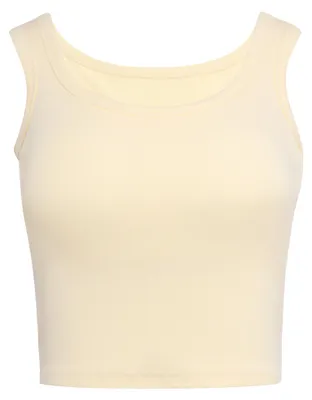 Produktbild von Gelbes Damen-Top mit Spitze, Rundhalsausschnitt und regulärer Passform, Gr. XS