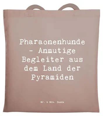 Produktbild von Mr. & Mrs. Panda Schultasche Spruch Pharaonenhund Freunde - Braun Pastell - Geschenk, Shopping Tasche, Jutebeutel, Hunderassen Beschreibung, Hunderasse, Beutel, Charakter