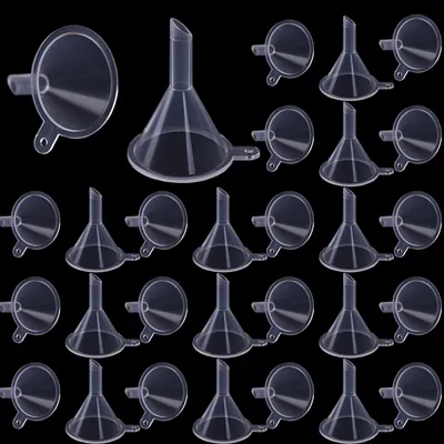 50 Mini-Trichter, transparent, Kunststoff, 4 cm, zum Befüllen