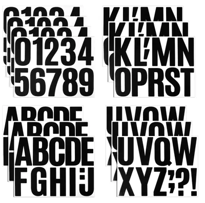 Productafbeelding van Letters en cijfers stickers - 13 vellen met alfabetstickers van 10 cm groot