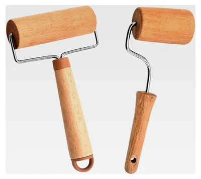 Produktbild von Nudelholz-Set, 2 Stück, kleine und mittlere Teigrolle, geeignet zum Ausrollen von Teig, Pizza, Desserts und Knödelhäuten (mit Aufhängeloch)