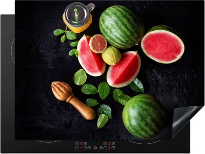 Produktbild von KitchenYeah© Herdabdeckplatte Wassermelone - Smoothie - Obst - Zitronenpresse , 71x52cm, Küche Deko, Glaskeramikkochfeld Herdabdeckung, Abdeckplatte fùr Kochfeld