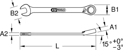 Produktbild von KS TOOLS 503.4681-E GEARplus Ratschenringmaulschlüssel,umschaltbar,5/16", auf Hänger