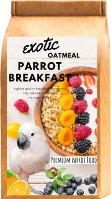 Immagine prodotto di Colazione esotica calda per pappagalli - Farina d'avena per pappagalli - Colazione o pranzo caldo per tutti i pappagalli 100G