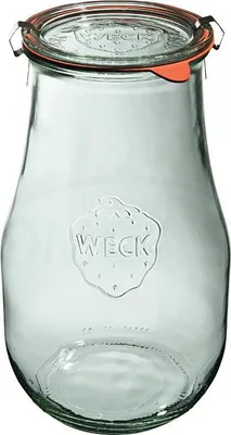 Produktbild von WECK TULIP-Glas mit Deckel, Dichtung und 2 Verschlüssen 2700 ml 4 Stück