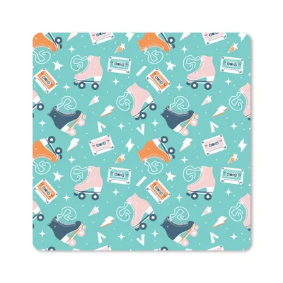 Produktbild von MuchoWow® Mauspad Mousepad Rollschuhe - Schnittmuster - Vintage 30x30 cm - Mousepads - Maus Mat - Pad - Mausunterlage - Gaming