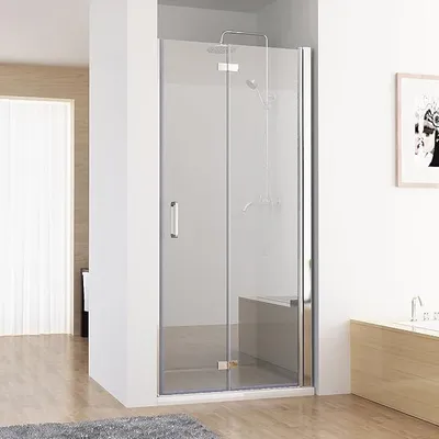 Productafbeelding van 75-120 x 195 cm. Inloopdouche met nisdeur, 2-delig. Vouwdeur. Douchewand. (100 cm)