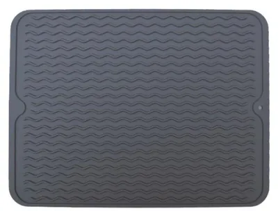 Produktbild von Silikon-Abtropfmatte, rutschfeste Abtropfmatte, Spülbeckenmatte, hitzebeständige Silikon-Trocknungsmatte, Arbeitsplatten-Abtropfmatte, für Küche (40×30CM Grau)