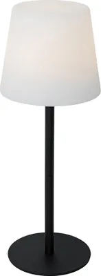 Produktbild von QAZQA - Modern Tischleuchte I Tischlampe I Lampe I Leuchte Schwarz Wiederaufladbar Incl. LED und Dimmer IP54 - Jude Dimmer I Dimmbar I Außenbeleuchtung - Kunststoff Rund - I (nicht austauschbare) LED