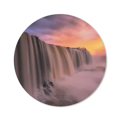 Produktbild von MuchoWow® Mauspad Mousepad Wasserfall - Sonnenuntergang - Natur 20x20 cm - Mousepads - Maus Mat - Pad - Mausunterlage - Schreibtischmatte