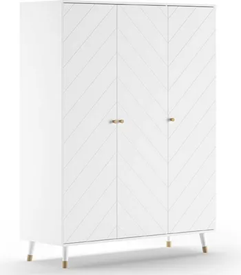 Produktbild von JAXX - BILLY Kleiderschrank mit 3 Türen, MDF satin weiß lackiert