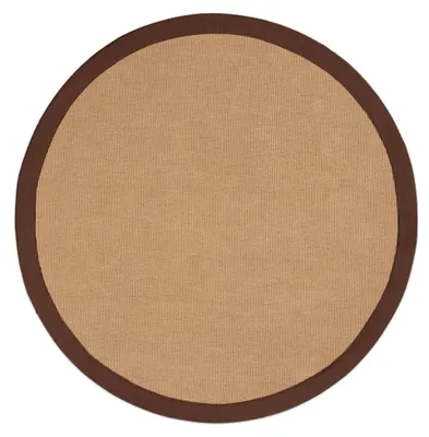 Image de carpetfine Tapis Sisal ronde Marron Ø 160 cm | Tapis moderne pour le salon et la chambre à coucher