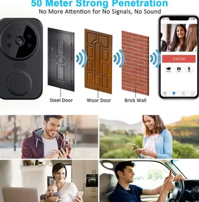 Produktbild von Tuya M8 Drahtlose Video Türklingel Kamera 1080HD Ring Chime WiFi Video Smart Intercom Videotürklingel CCTV Überwachungskamera mit Bewegungsmeldung