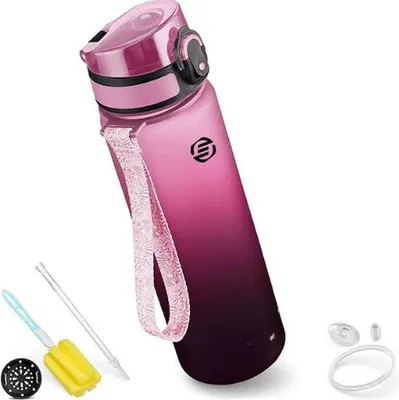 Productafbeelding van Famanu drinkfles - 750 ml - Roze, paars, zwart