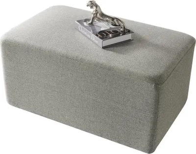 Zdjęcie produktu dla Hocker Textil Wohnzimmer Luxus Modern Tische grau Holz Textil Fußhocker