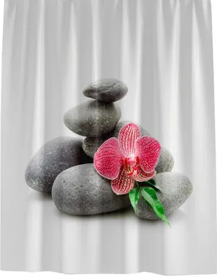 Produktbild von Digitaldruck Textil Duschvorhang 120x200 cm SPA RELAX Wannenvorhang inkl. Ringe