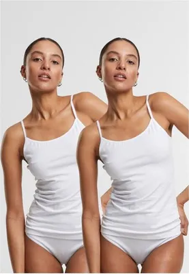 Image de Urban Classics Top Damen Ladies Basic Tank Top Coton 2-Pack weiß L