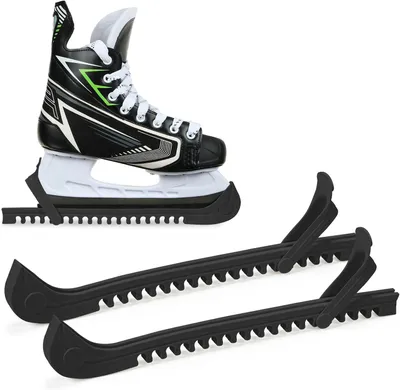 Productafbeelding van Schaatsbeschermers - Verstelbaar - Voor kunstschaatsen en ijshockey - 1 paar zwart