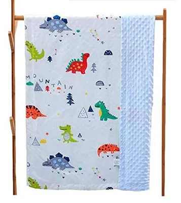 Image de Couverture en coton pour bébé, doublée en minky