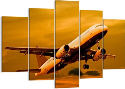 Produktbild von Bild auf Leinwand - Leinwandbild - Passagier Flugzeug Flugzeug Flügel - 150x100cm - Wand Bild - Wanddeko - Leinwanddruck - Bilder - Kunstdruck - Leinwand bilder - Wandkunst - EA150x100-0368
