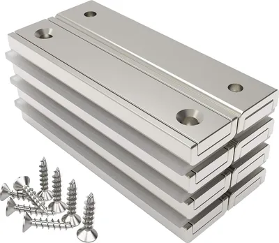 Immagine prodotto di Magneti rettangolari - forte capacità di carico - 8 pezzi - 60 x 13,5 x 5 mm