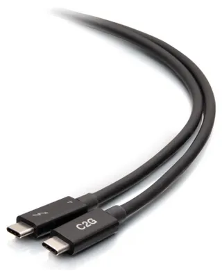 Produktbild von C2G 0,8 m (2,5 Fuß) Thunderbolt™ 4 USB-C® Kabel (40 Gbps), USB C, USB C, 0,76 m, 40 Gbit/s, Schwarz, Nickel