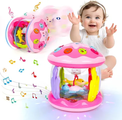 Produktbild von Babyspielzeug ab 6 Monaten – Drehender Projektor – Kinderspielzeug mit Licht und Musik – Kindergeschenke für Babys ab 6 bis 18 Monaten
