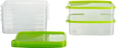 Produktbild von MiraHome Vorratsdosen Sets verschiedene Größen rechteckig grün – Vorratsdosen mit Deckel Luftdicht – Gefrierdosen für Mealprep – Austrian Quality