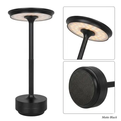 Produktbild von 28cm Tischlampe Kabellos Akku Lampe mit 3 Farbmodi Dimmbare USB Wiederaufladbar Nachtlicht 3000mAh für Restaurant Schlafzimmer Party Camping Bar