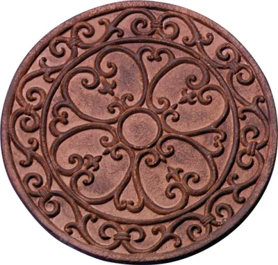 Produktbild von 10 Stück Esschert Design Gehwegplatten, Gartenfliesen, Trittplatten, Terrassenplatten Motiv Klassik, rund, ca. Ø 30 cm x 1,2 cm Höhe