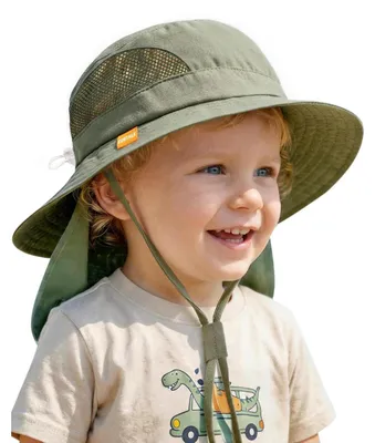 Produktbild von Sonnenhut Baby Kleinkind Nackenschutz breiter Rand UPF 50 Grün 0-6 Monate