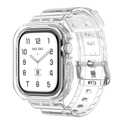 Obrázek produktu pro INF Silikonový sportovní náramek pro Apple Watch Series 9/10, 46 mm, průhledná černá Průhledný