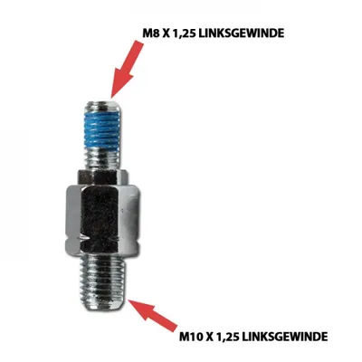 Immagine prodotto di Adattatore specchio M10-L x 1,25 mm cromato