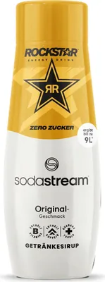 A product shot of a Sodastream syrup bottle.