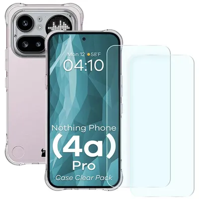 Produktbild von Schutzhülle + 2x gehärtetes Glas für Nothing Phone (4a) Pro, Bizon Case Clear Pack, Transparent